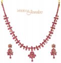 22K Ruby Necklace Set - Click here to buy online - 1,157 only..