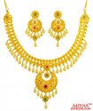 22Kt Gold  Necklace Set - Click here to buy online - 7,651 only..