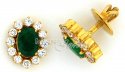 22 Kt Gold Emerald CZ Stone Earrings - Click here to buy online - 257 only..