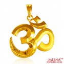 22 Kt Gold Om Pendant  - Click here to buy online - 767 only..
