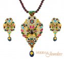 Gold Fancy Pendant Set - Click here to buy online - 1,460 only..