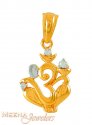 22k Lord ganesh and OM combination pendant - Click here to buy online - 193 only..