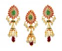 Pendant Earring set 22k gold - Click here to buy online - 3,409 only..