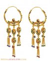 22K Designer Meenakari Hoops - Click here to buy online - 685 only..