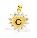 22Kt Initial Pendant (C) - Click here to buy online - 95 only..
