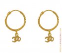 Click here to View - Gold Hoops with Om Dangling 