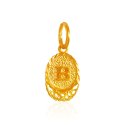 22K Gold Pendant with Initial (B) - Click here to buy online - 146 only..