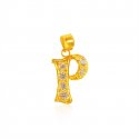 Fancy Pendant with Initial (P) - Click here to buy online - 91 only..