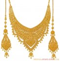 Filigree Necklace and Earring Set (22k) - Click here to buy online - 5,178 only..