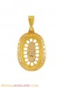 22k Oval Shaped Allah Pendant - Click here to buy online - 406 only..