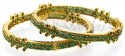 22 Kt Gold Bangles with Emerald Stones - Click here to buy online - 2,048 only..