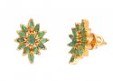 22 Kt Gold Emerald  Earrings - Click here to buy online - 340 only..