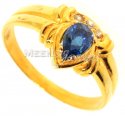 Gold Ring with Saffire & CZ - Click here to buy online - 204 only..