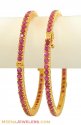 Ruby Bangles in 22K Gold (1 Pc) - Click here to buy online - 3,015 only..