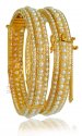 22Kt Gold Bangle with Pearls - Click here to buy online - 2,130 only..