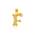 22Kt Gold Pendant with Initial(F) - Click here to buy online - 91 only..