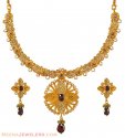 Click here to View - 22k Antique finish necklace set 
