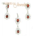 Click here to View - 22k Gold Pendant and Earrings Set with CZ and Garnet 