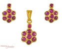 22Kt Gold Ruby Pendant Set - Click here to buy online - 258 only..