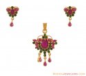 Click here to View - Emerald and Ruby pendant set 