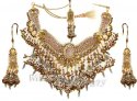 Exclusive Indian Bridal Gold Necklace Set - Click here to buy online - 8,372 only..