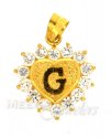 22Kt  Gold Pendant with Initial(G) - Click here to buy online - 112 only..