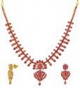 22karat Gold Ruby Necklace Set - Click here to buy online - 1,752 only..