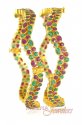 Gold Bangles with Ruby and Emerald - Click here to buy online - 2,063 only..