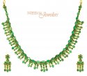 22Kt Gold Emerald Necklace Set - Click here to buy online - 1,578 only..