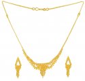 Gold Necklace and Earrings Set - Click here to buy online - 671 only..