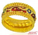 22K Gold Meenakari Ring - Click here to buy online - 683 only..