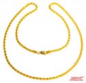 22 Kt Hollow Rope Chain (22 Inches) - Click here to buy online - 497 only..