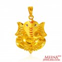 22Kt Gold Lord Ganesha Pendant - Click here to buy online - 802 only..