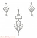 White Gold Pendant Set With Signity  - Click here to buy online - 830 only..