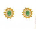CZ and emerald Earring in 22k Gold