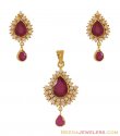 Click here to View - Ruby and Cz Pendant and Earring set 