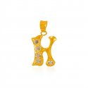 22K Gold Pendant with Initial (H) - Click here to buy online - 152 only..