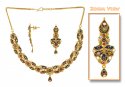 22Kt Gold Antique Necklace Set - Click here to buy online - 1,575 only..