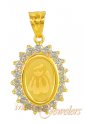 22Kt Gold Allah Pendant With Cubic Zircon Stone - Click here to buy online - 179 only..
