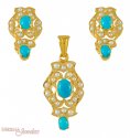 22Kt Precious Stoned Pendant Set - Click here to buy online - 464 only..