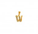 Gold Pendant with Initial (W) - Click here to buy online - 222 only..