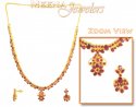 22Kt Gold Ruby Necklace - Click here to buy online - 1,213 only..