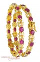 Click here to View - 22Kt Bangles with Ruby and Pearls 
