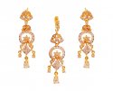22K Pearl CZ Pendant Set  - Click here to buy online - 1,410 only..