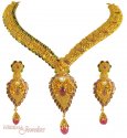 22kt Gold Antique finish Necklace set - Click here to buy online - 2,994 only..