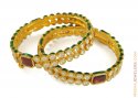 Click here to View - 22k Designer Kundan Gold Bangles  