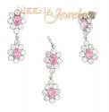 Click here to View - 22k Gold Pendant and Earrings Set with CZ and Pink Tourmaline 