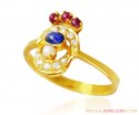 Fancy Stones Gold Ladies Ring 22k  - Click here to buy online - 391 only..