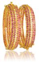 22Kt Gold Bangles with Ruby - Click here to buy online - 2,225 only..