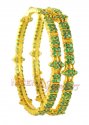 22Kt Gold Emerald Bangles - Click here to buy online - 1,810 only..